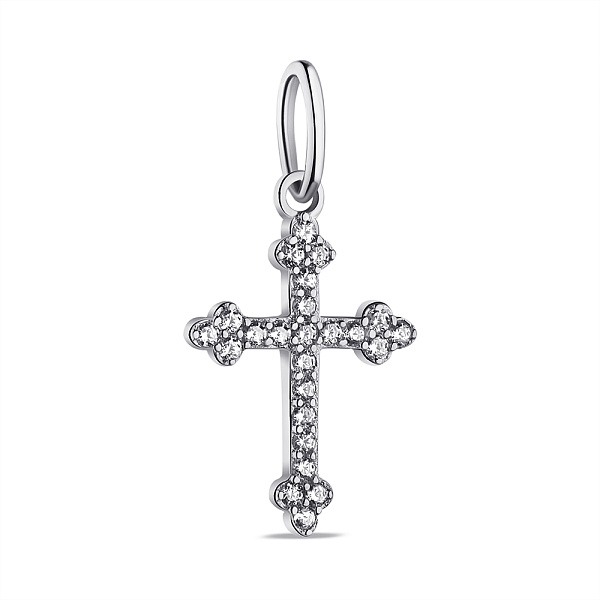 Крестик из серебра с фианитами  (арт. 7503/П2Ф/328) – изображение 1