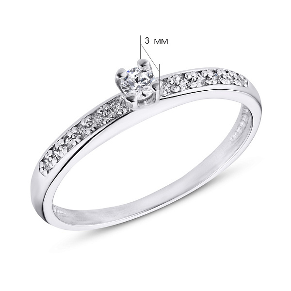 Серебряное кольцо с фианитами (арт. 7501/11017р) – изображение 2