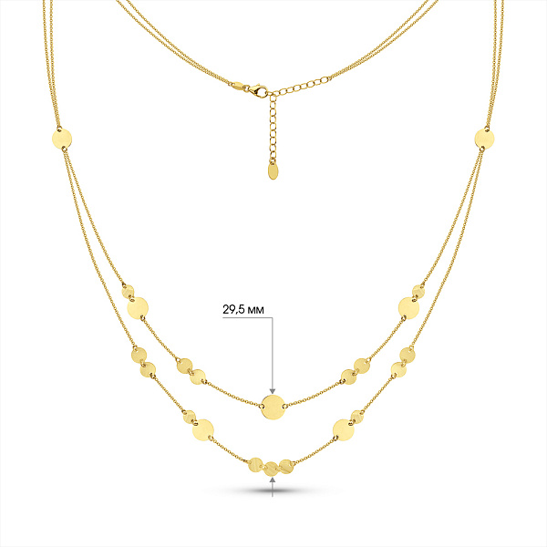 Золотое колье Монеты без камней (арт. 352980ж) – изображение 5