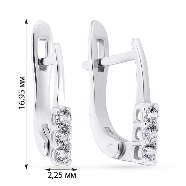 Серебряные сережки с фианитами (арт. 7502/29212р) – изображение 2
