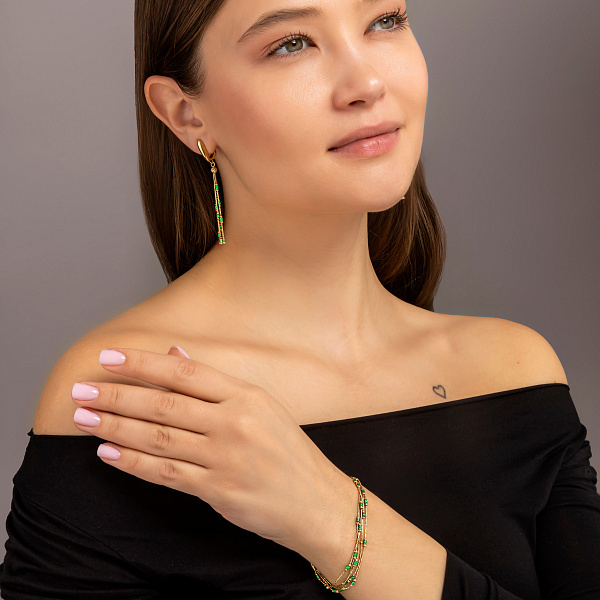 Золотые длинные сережки Francelli (арт. 108031жз) – изображение 5