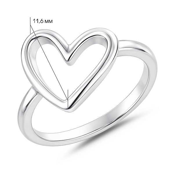 Серебряное кольцо сердечко (арт. 7501/8776) – изображение 2