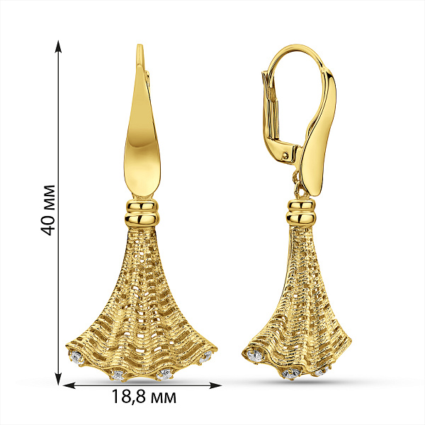 Золотые серьги-подвески Francelli (арт. е1092003ж) – изображение 5