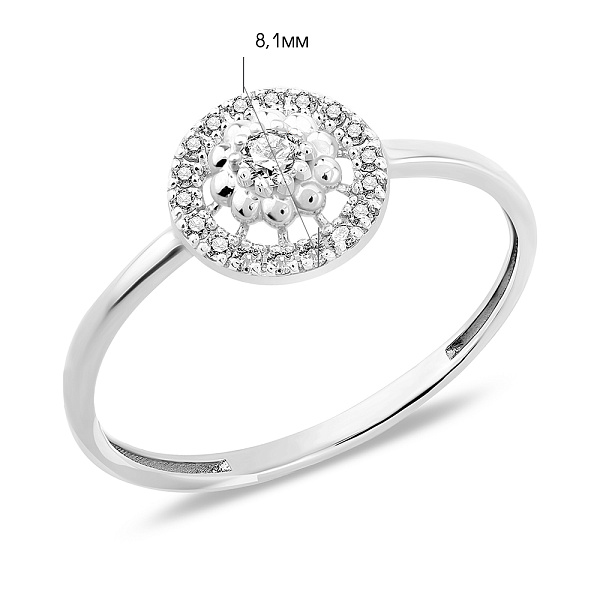 Золотое кольцо с бриллиантами (арт. К011683010б) – изображение 2