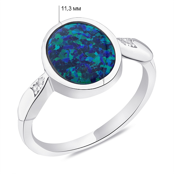 Серебряное кольцо с опалом (арт. 7501/6188Поцв) – изображение 2