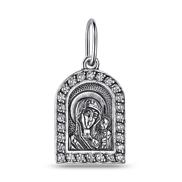 Серебряная ладанка иконка Божья Матерь Казанская (арт. 7917/3315-ч) – изображение 1