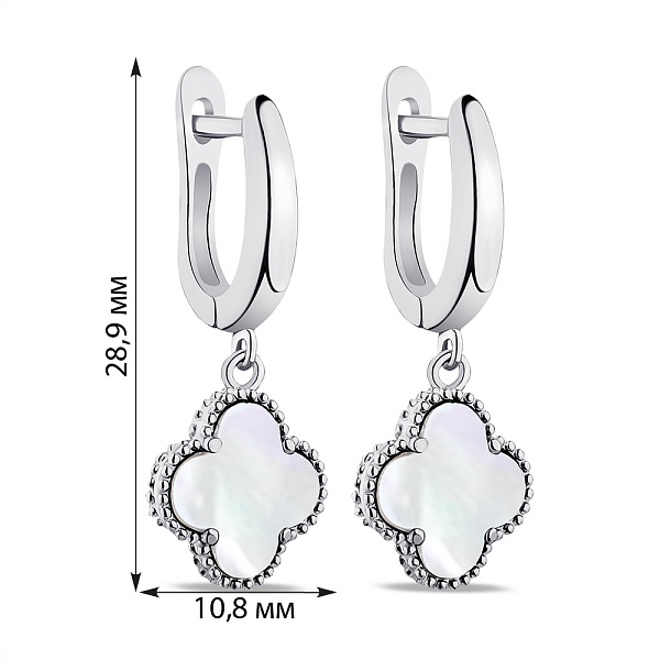 Срібні сережки з перламутром (арт. 7502/4265/10п) – зображення 2