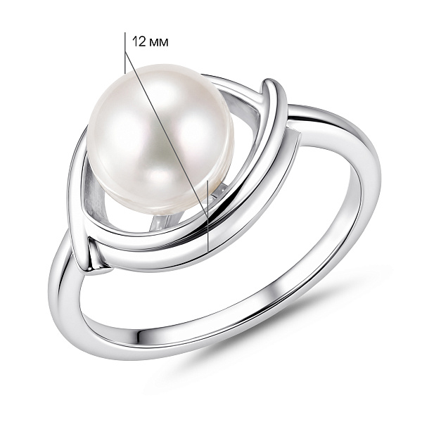 Серебряное кольцо с жемчужиной (арт. 7501/8688жб) – изображение 2