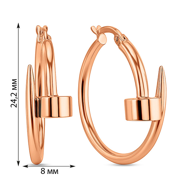 Серьги из красного золота (арт. 104996/25) – изображение 2