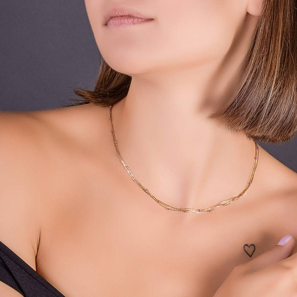 Колье из желтого золота Francelli (арт. 352421жмлн) – изображение 2