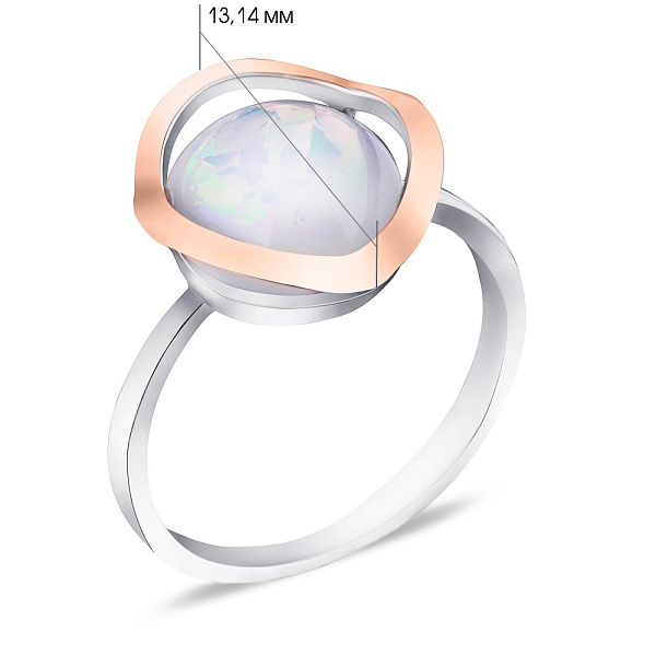 Серебряное кольцо с опалом (арт. 7201/200Побкп) – изображение 2