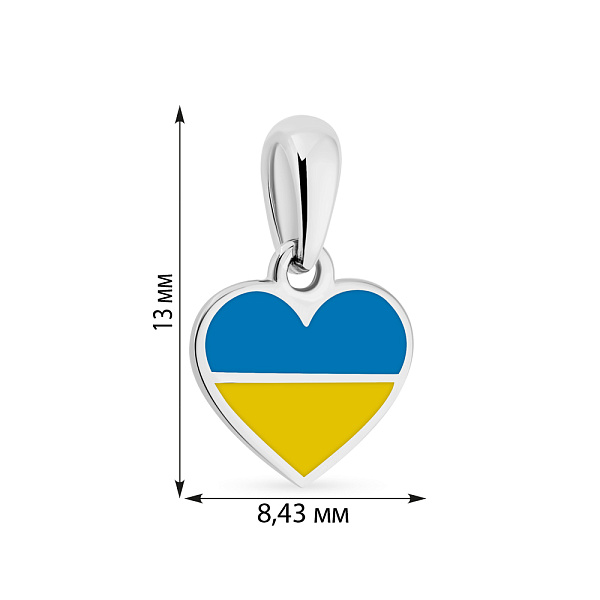 Миниатюрный подвес из белого золота с голубой и желтой эмалью (арт. 440740бесж) – изображение 3