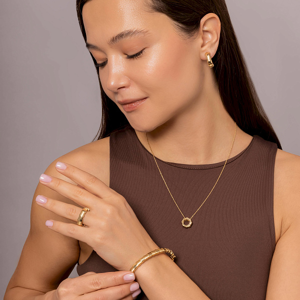 Серьги из желтого золота без камней (арт. 1091777жм) – изображение 2