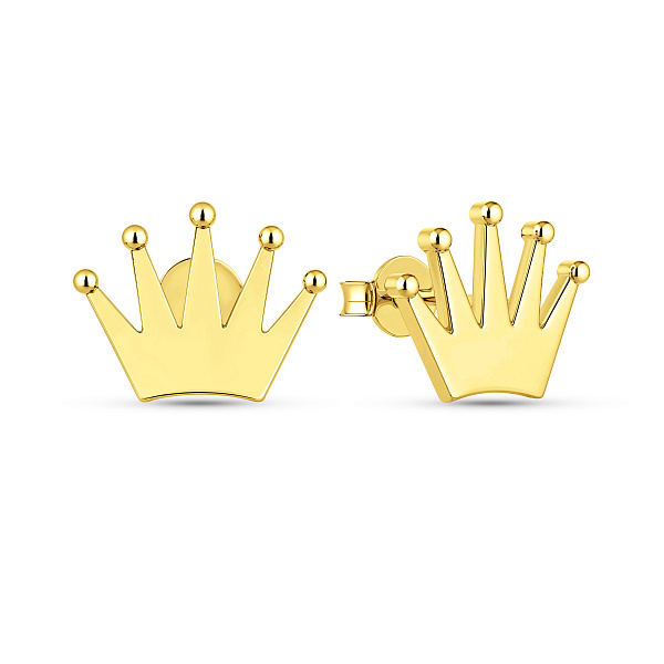 Сережки-пусеты Корона из желтого золота (арт. 107828ж) – изображение 1