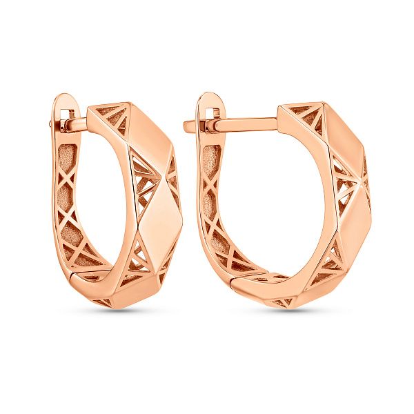 Серьги из красного золота без камней (арт. 1092213) – изображение 1