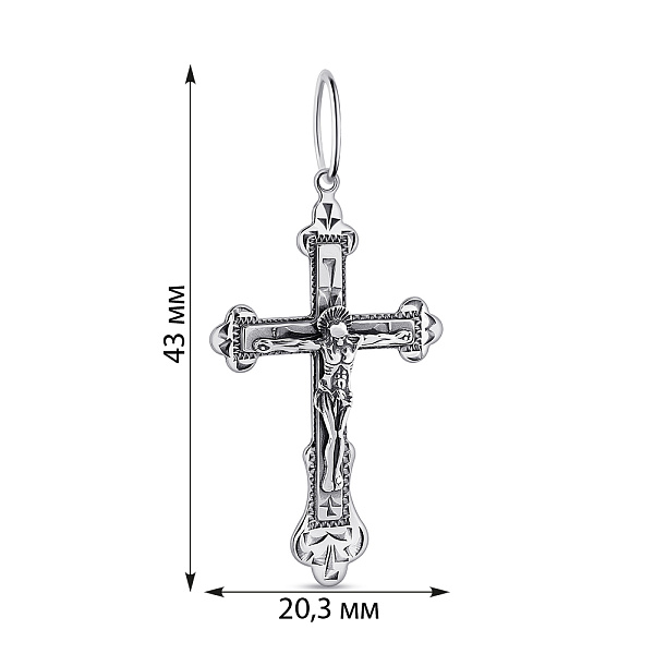 Серебряный крестик с распятием (арт. 7904/3749-ч) – изображение 2