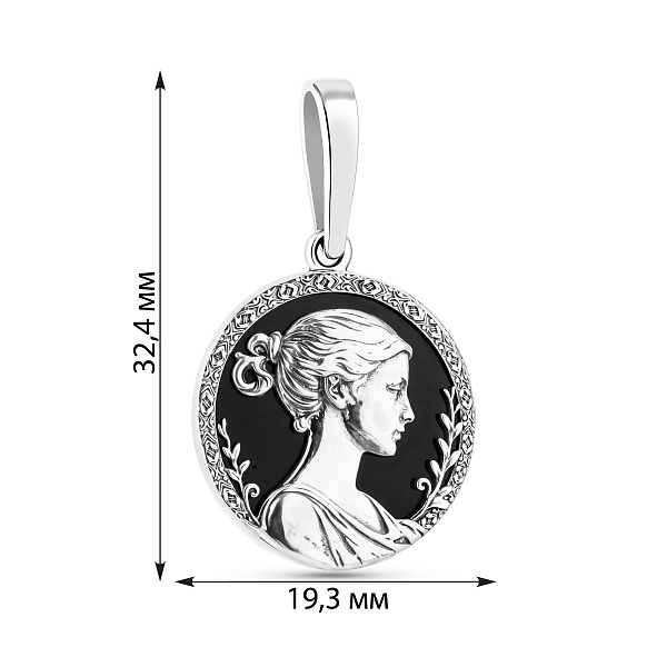 Серебряный кулон Дева с ониксом (арт. 7903/2490одв) – изображение 2