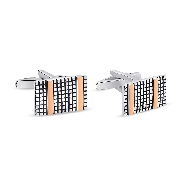 Серебряные запонки с золотой накладкой (арт. 7215/504зп) – изображение 1