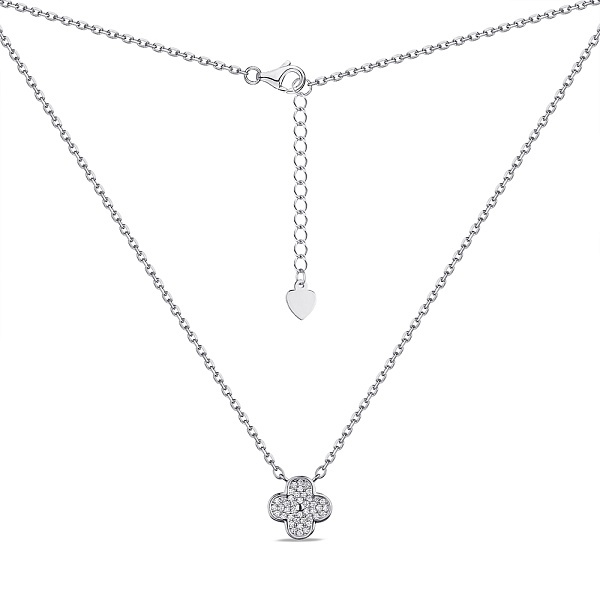 Колье из серебра Клевер с фианитами (арт. 7507/2194/10) – изображение 2