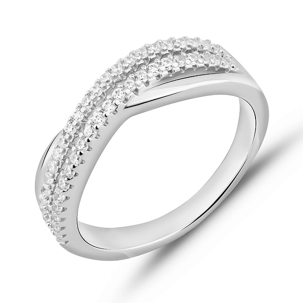 Серебряное кольцо с дорожкой из фианитов (арт. 7501/8313) – изображение 1