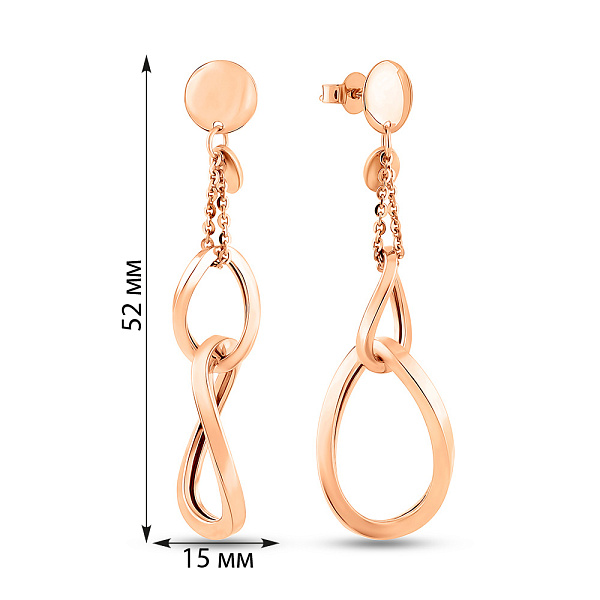 Серьги из красного золота с подвесками (арт. 1091226) – изображение 2