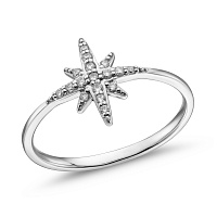 Золота каблучка в білому кольорі металу з діамантами (арт. К011215010б)