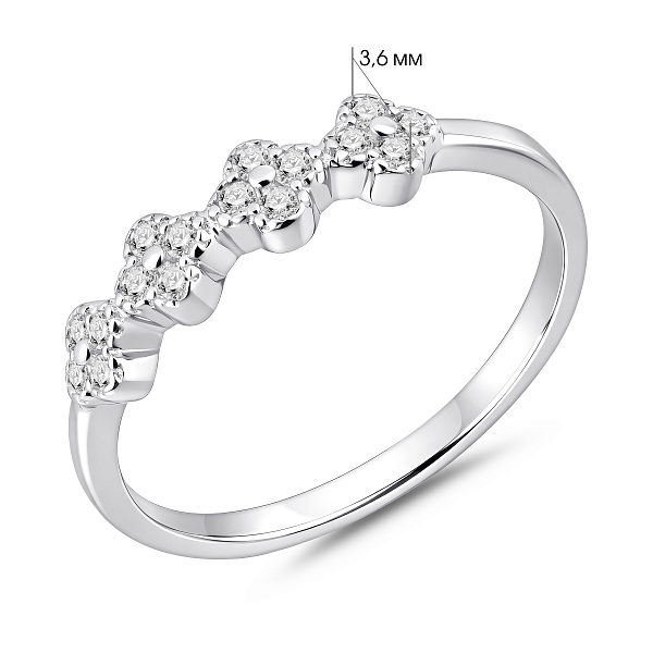 Серебряное кольцо Цветы с фианитами (арт. 7501/8540) – изображение 2