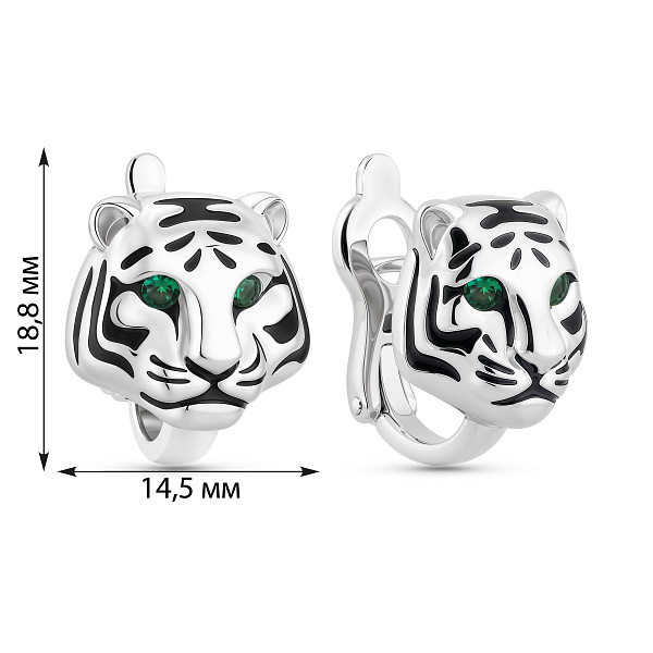 Серебряные серьги с альпинитами (арт. 7502/10086аз) – изображение 2