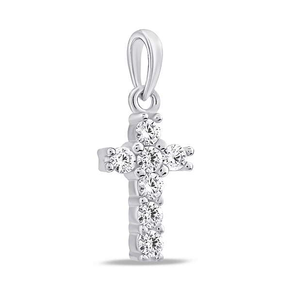 Серебряная подвеска-крестик с фианитами (арт. 7503/4319) – изображение 1