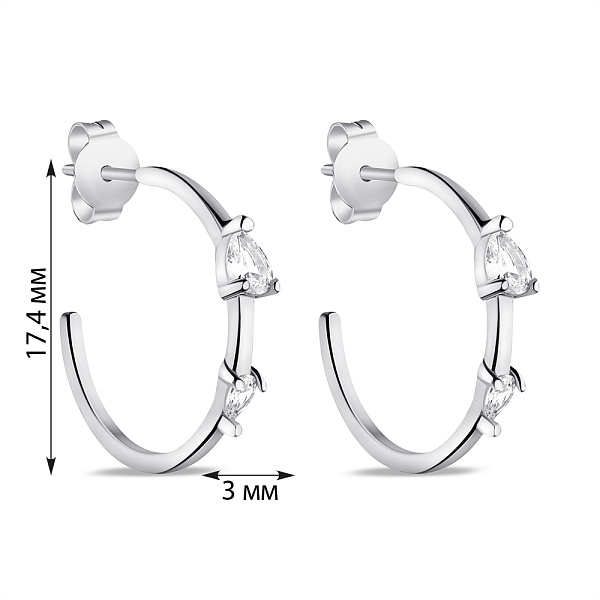 Серьги из серебра с фианитами (арт. 7518/7063) – изображение 2