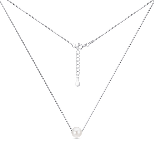 Серебряное колье с жемчугом (арт. 7507/2435жб) – изображение 2