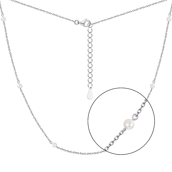 Серебряное колье с жемчугом (арт. 7507/1569жб) – изображение 1