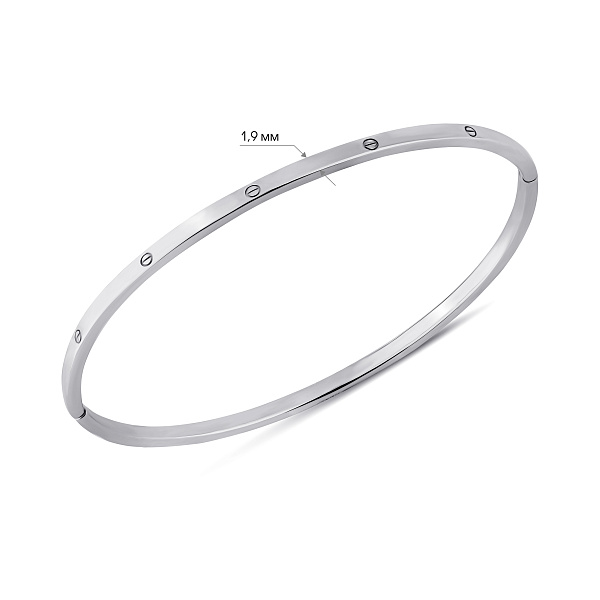 Серебряный жесткий браслет без камней (арт. 7509/3818/3) – изображение 2