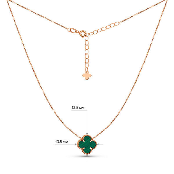 Колье Клевер из красного золота с малахитом (арт. 361496/12млх) – изображение 3