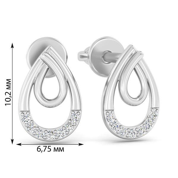 Серьги из белого золота с бриллиантами (арт. Т011904005б) – изображение 2