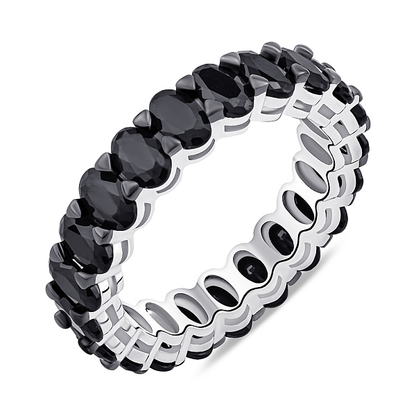 Серебряное кольцо с черными фианитами (арт. 7501/6993бч) – изображение 1