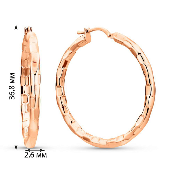Серьги из красного золота без камней (арт. 1091891/35) – изображение 6