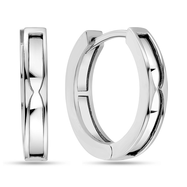 Серьги-кольца из белого золота (арт. 105016/15б) – изображение 1