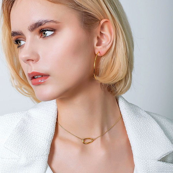 Серьги-конго из желтого золота (арт. 100023/70ж) – изображение 2