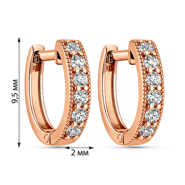 Золотые серьги конго с фианитами (арт. 110276) – изображение 4