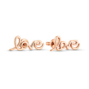 Фото Золотые серьги пусеты Love (арт. 110587)