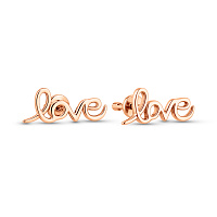 Золоті сережки пусети Love (арт. 110587)
