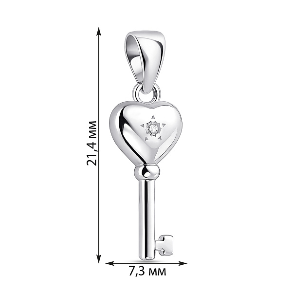 Серебряная подвеска Ключик с фианитом (арт. 7503/4441) – изображение 2