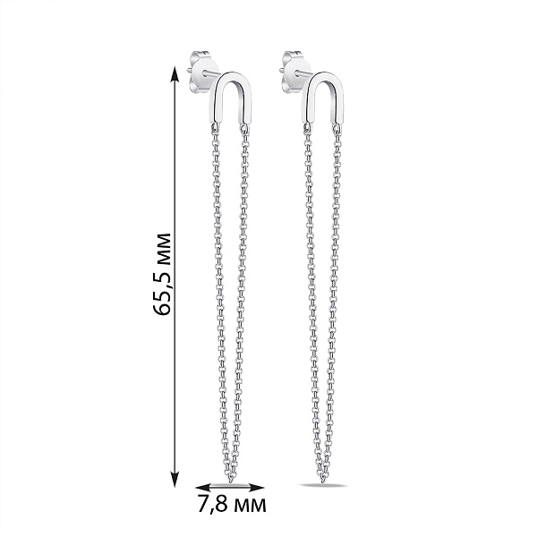 Довгі сережки Trendy Style зі срібла без каміння (арт. 7518/6599) – зображення 2