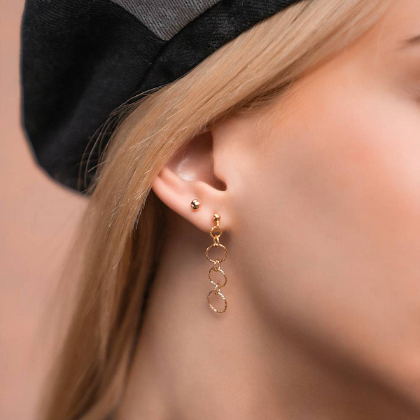 Длинные серьги из красного золота (арт. 108772) – изображение 2