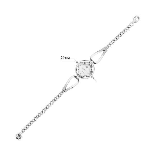 Серебряные часы с фианитами (арт. 7526/295) – изображение 2