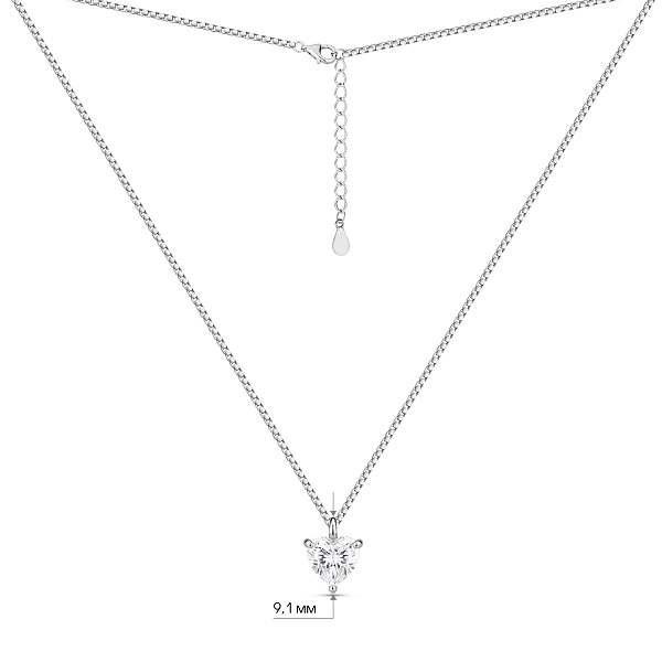 Серебряное колье с одним фианитом (арт. 7507/2601) – изображение 3
