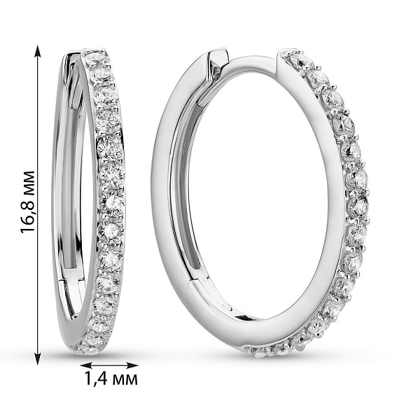 Золотые серьги кольца с бриллиантами (арт. С341606030б) – изображение 5