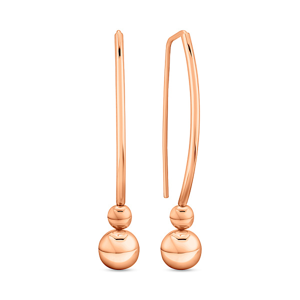 Сережки Шарики из красного золота (арт. 100965/1) – изображение 1