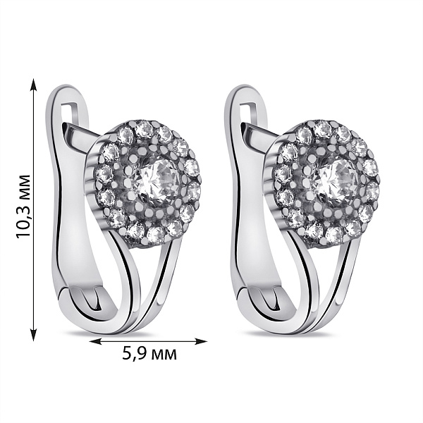 Серебряные серьги с фианитами (арт. 7502/9465) – изображение 2
